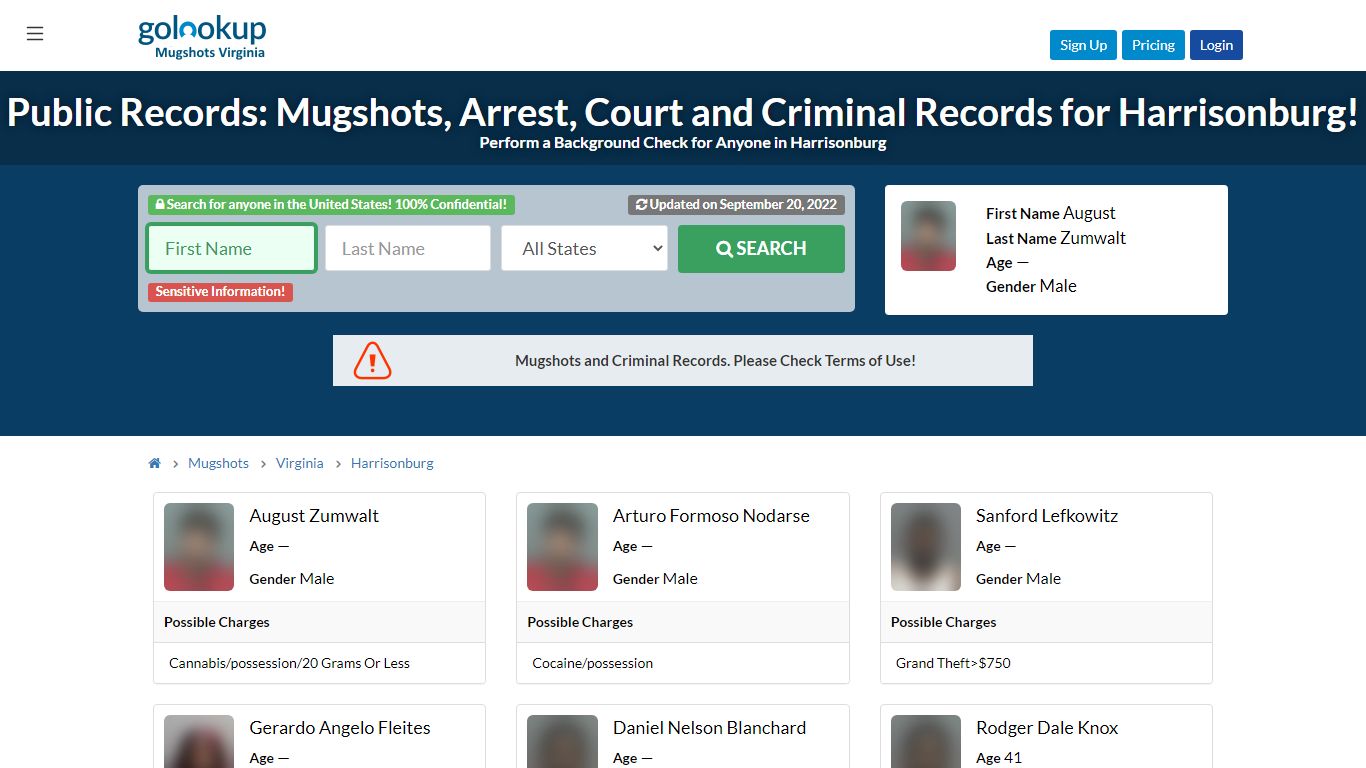 Mugshots Harrisonburg, Arrest Records Harrisonburg - GoLookUp